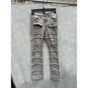 FWRD Denim Jeans Youth Stacked Fit 3 Frayed Edge Slim Stretch Distressed Size10